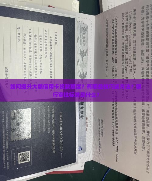 如何提升大额信用卡贷款额度？有哪些技巧或方法？银行审批标准是什么？