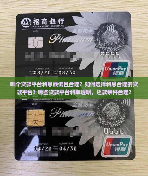 哪个贷款平台利息最低且合理？如何选择利息合理的贷款平台？哪些贷款平台利率透明，还款条件合理？