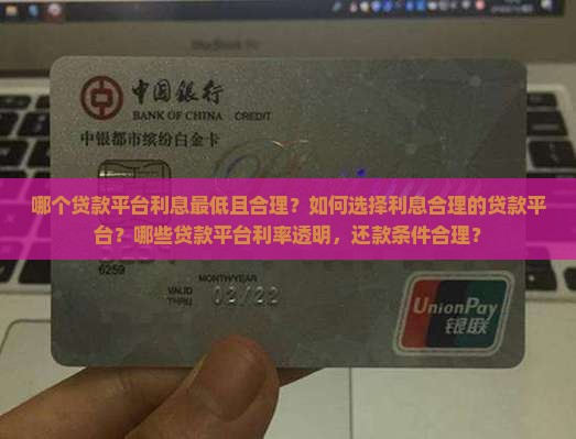 哪个贷款平台利息最低且合理？如何选择利息合理的贷款平台？哪些贷款平台利率透明，还款条件合理？