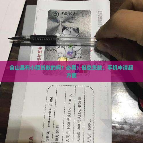 含山县有小额贷款的吗？必看！低息贷款、手机申请超方便