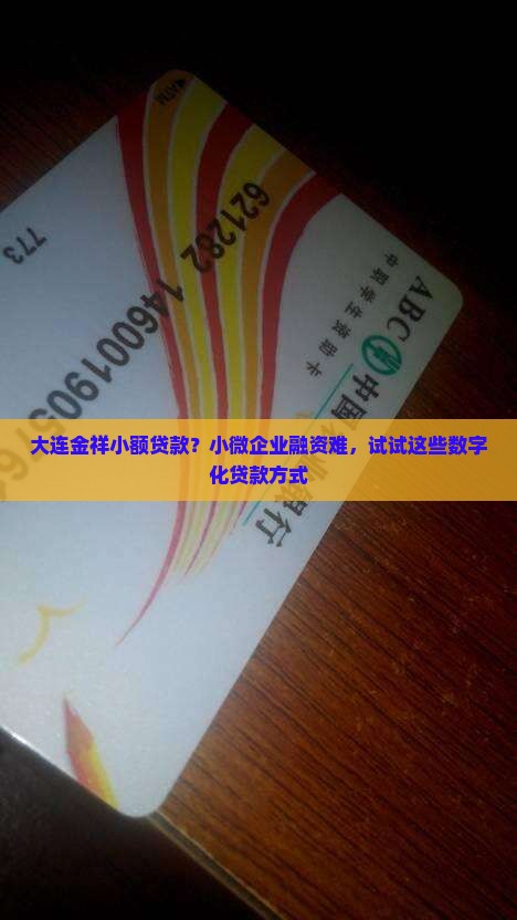 大连金祥小额贷款？小微企业融资难，试试这些数字化贷款方式