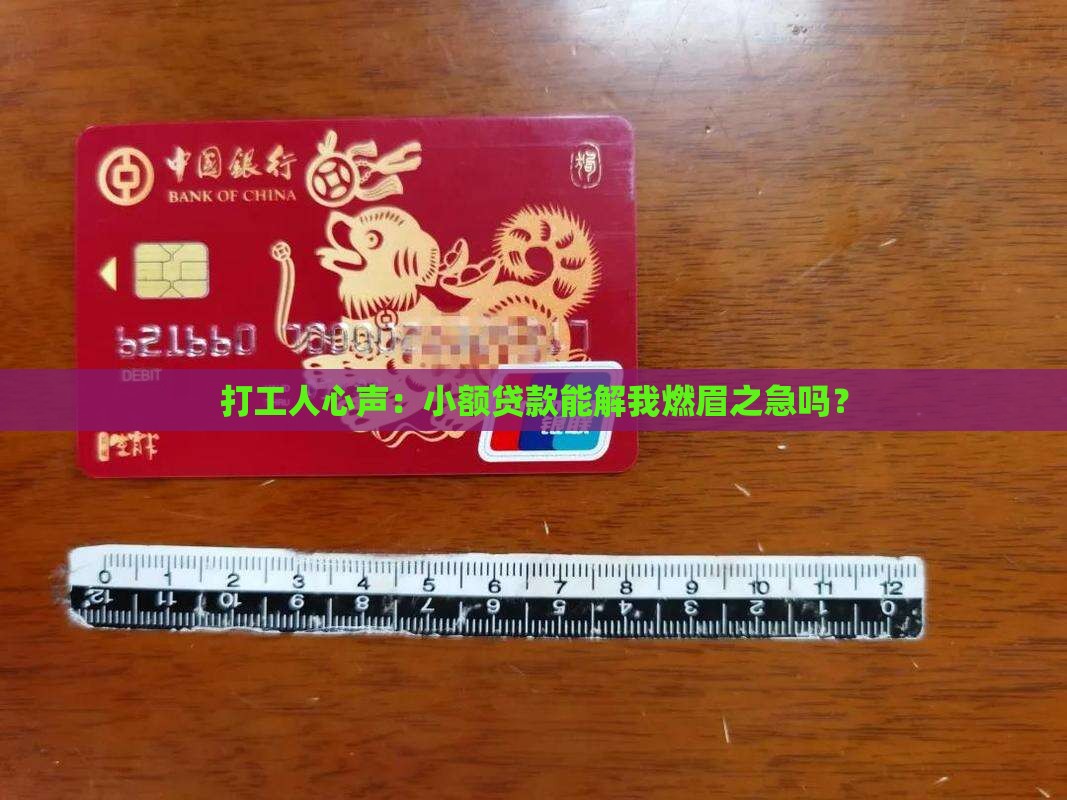 打工人心声：小额贷款能解我燃眉之急吗？