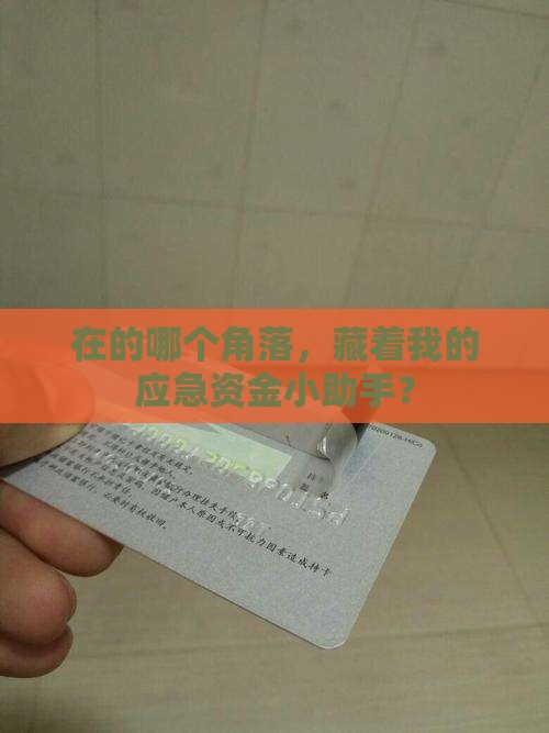 在的哪个角落，藏着我的应急资金小助手？