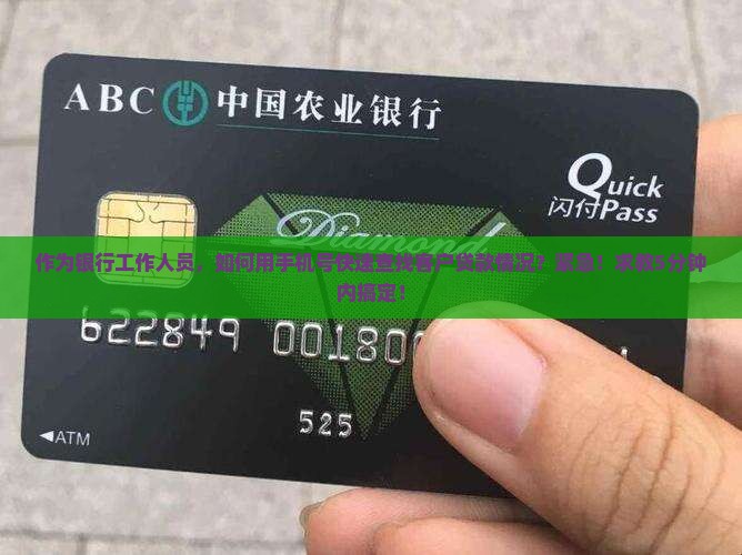 作为银行工作人员，如何用手机号快速查找客户贷款情况？紧急！求教5分钟内搞定！