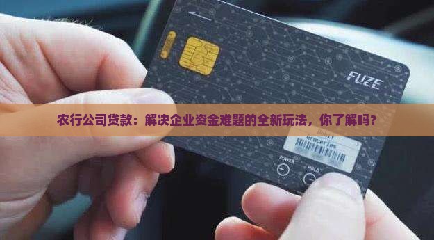 农行公司贷款：解决企业资金难题的全新玩法，你了解吗？