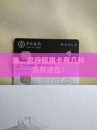 亲，农行信用卡有几种贷款适合？