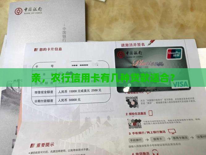 亲，农行信用卡有几种贷款适合？