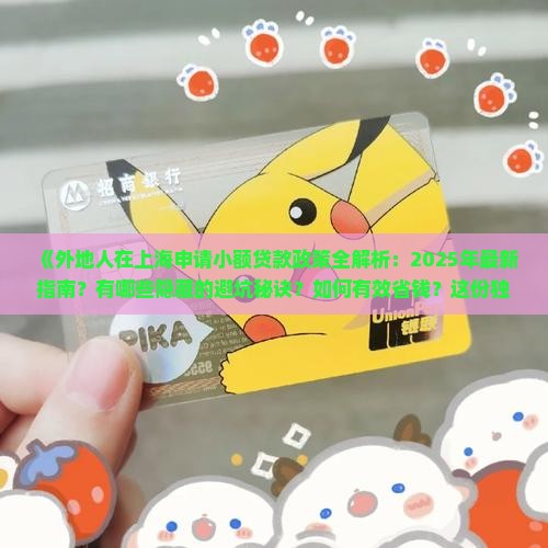 外地人在上海小额贷款政策
