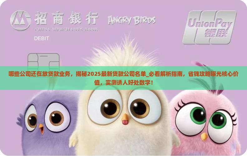 哪些公司还在放贷款业务