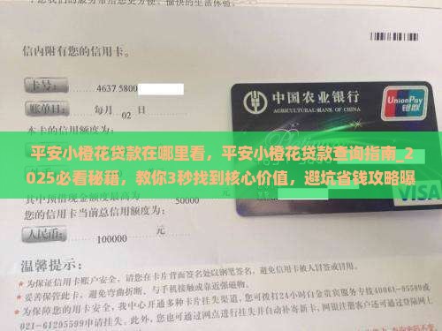 平安小橙花贷款在哪里看
