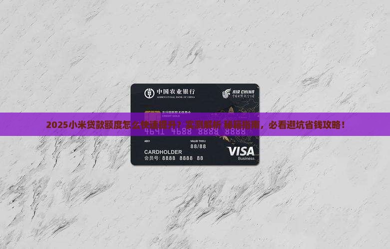 怎么增加小米贷款额度