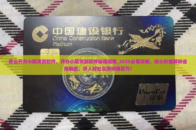 怎么开办小额贷款软件