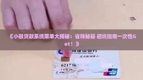 小额贷款系统菜单 小额贷款系统菜单