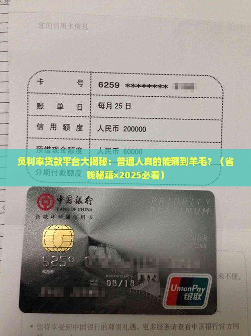 利率为负的贷款平台是什么