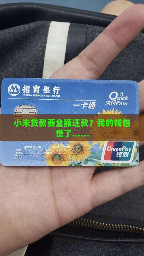 小米贷款要全额还款？我的钱包慌了……