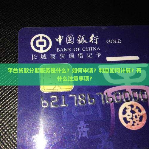 平台贷款分期服务是什么？如何申请？利息如何计算？有什么注意事项？