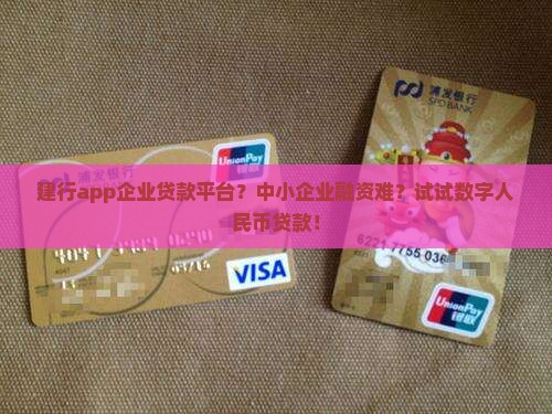 建行app企业贷款平台？中小企业融资难？试试数字人民币贷款！