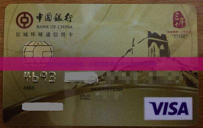 多少钱即可开通，小额贷款具体多少额度可申请