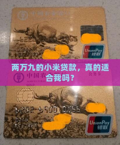 两万九的小米贷款，真的适合我吗？
