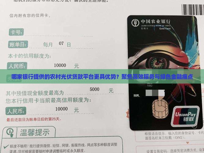 哪家银行提供的农村光伏贷款平台更具优势？聚焦高效服务与绿色金融痛点