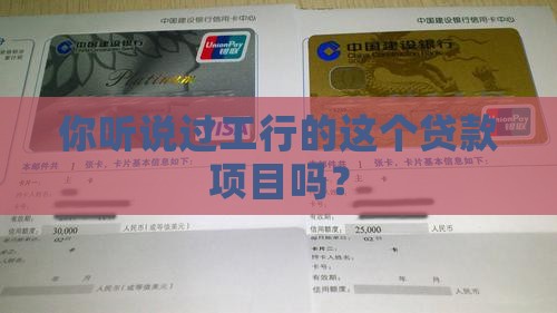 你听说过工行的这个贷款项目吗？