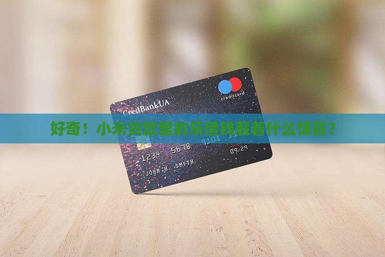 好奇！小米贷款里的乐借钱藏着什么惊喜？