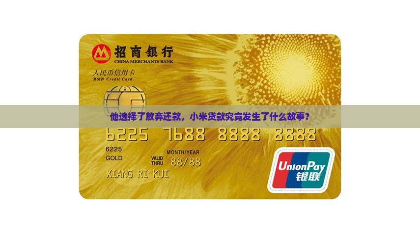 他选择了放弃还款，小米贷款究竟发生了什么故事？