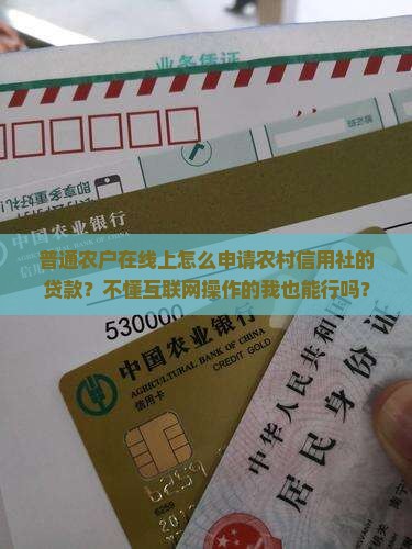 普通农户在线上怎么申请农村信用社的贷款？不懂互联网操作的我也能行吗？