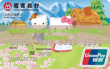 农商银行信用贷款怎么弄