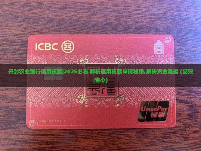 开封农业银行信用贷款