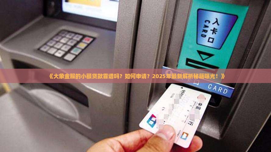 大象金服有小额贷款吗