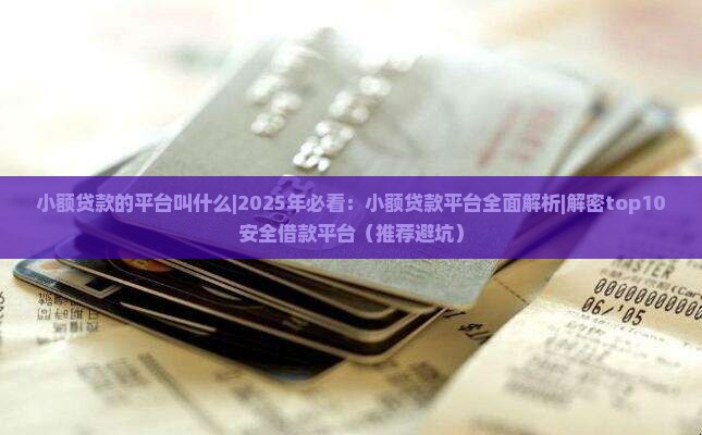 小额贷款的平台叫什么
