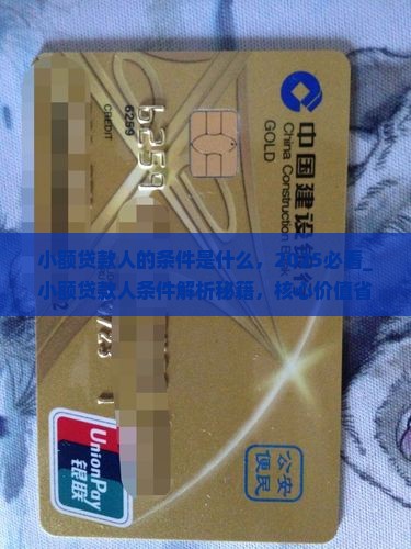 小额贷款人的条件是什么