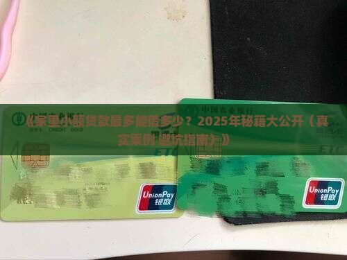 家里小额贷款能贷多少钱一个月