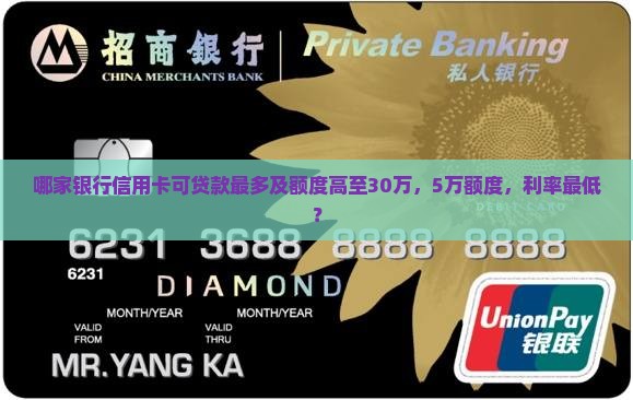 哪家银行信用卡可贷款最多及额度高至30万，5万额度，利率最低？