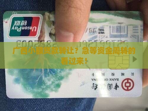 广西小额贷款转让？急等资金周转的看过来！
