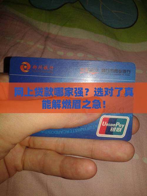 网上贷款哪家强？选对了真能解燃眉之急！