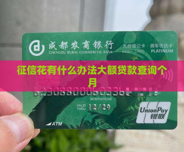 征信花有什么办法大额贷款查询个月