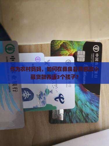 作为农村妈妈，如何在彝良县用邮政小额贷款养活3个孩子？