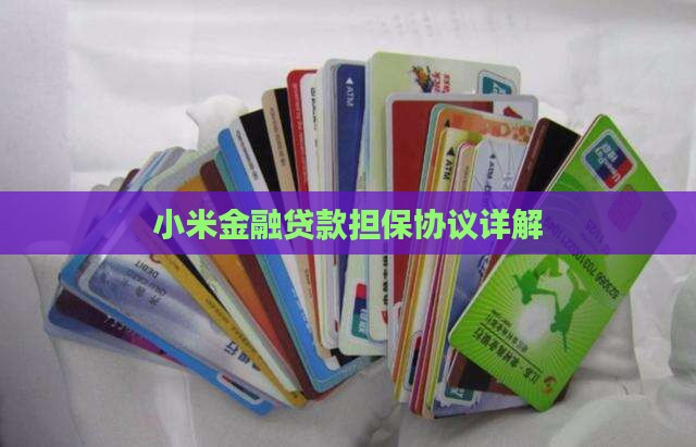 小米金融贷款担保协议详解