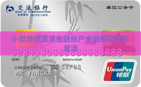 小额贷款激活金融账户金融服务后未激活
