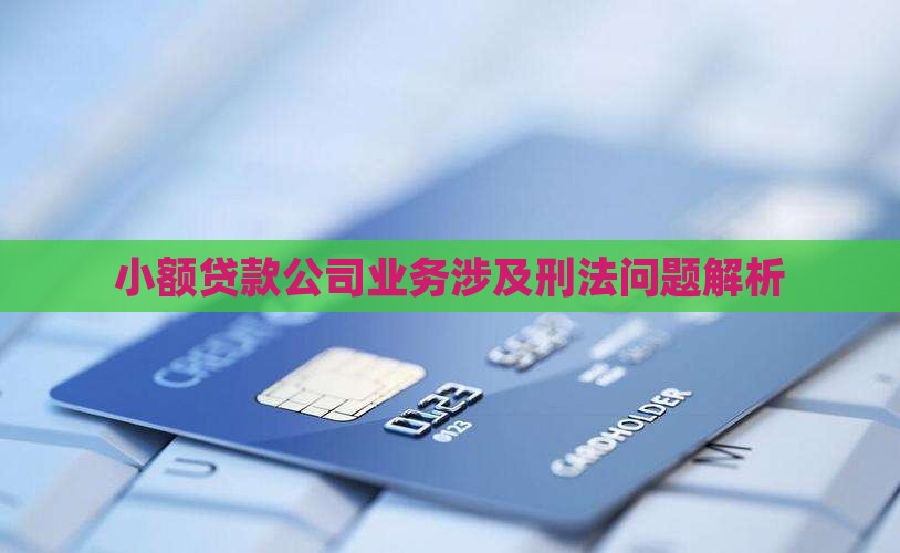 小额贷款公司业务涉及刑法问题解析