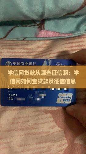 学信网贷款从哪查征信啊：学信网如何查贷款及征信信息