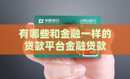 有哪些和金融一样的贷款平台金融贷款