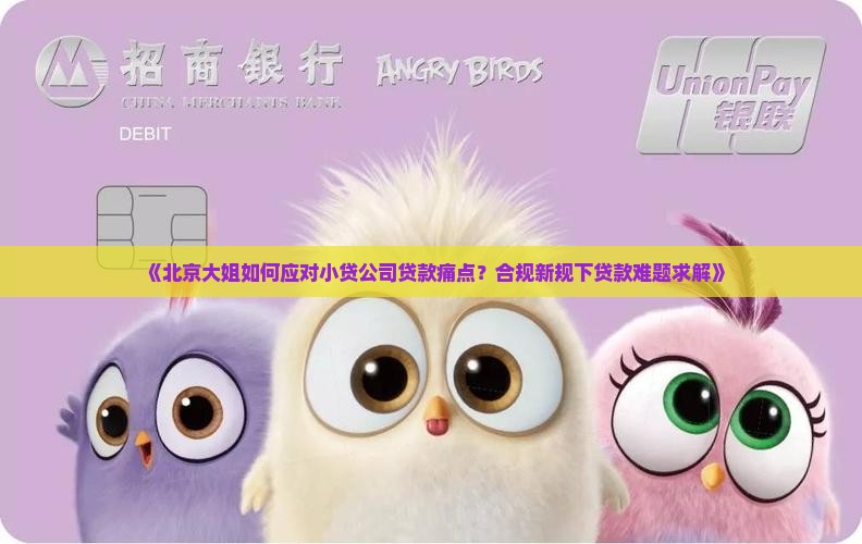 《北京大姐如何应对小贷公司贷款痛点？合规新规下贷款难题求解》