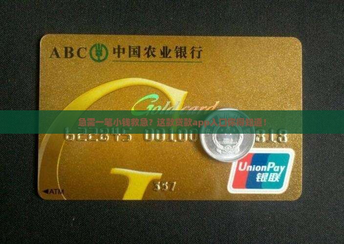急需一笔小钱救急？这款贷款app入口你得知道！