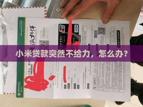 小米贷款突然不给力，怎么办？