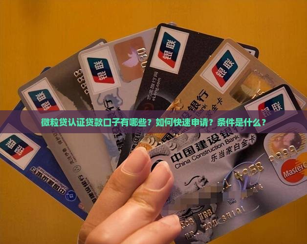微粒贷认证贷款口子有哪些？如何快速申请？条件是什么？