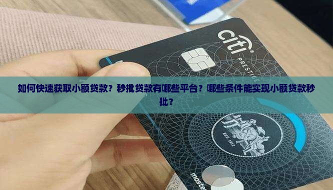 如何快速获取小额贷款？秒批贷款有哪些平台？哪些条件能实现小额贷款秒批？
