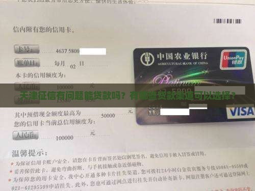 天津征信有问题能贷款吗？有哪些贷款渠道可以选择？